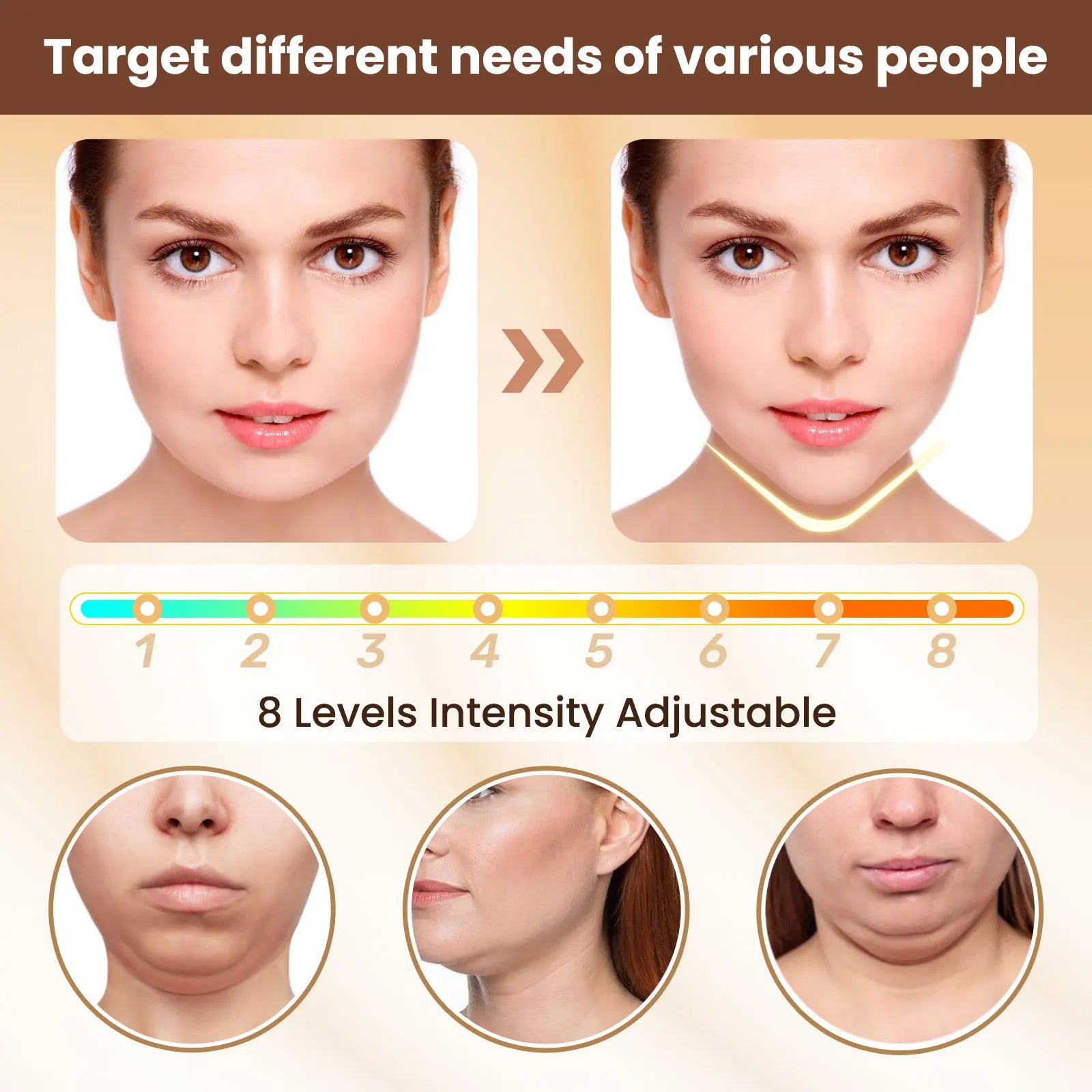 Electric V Face Lift Device EMS Facial Slimming Massager - 10