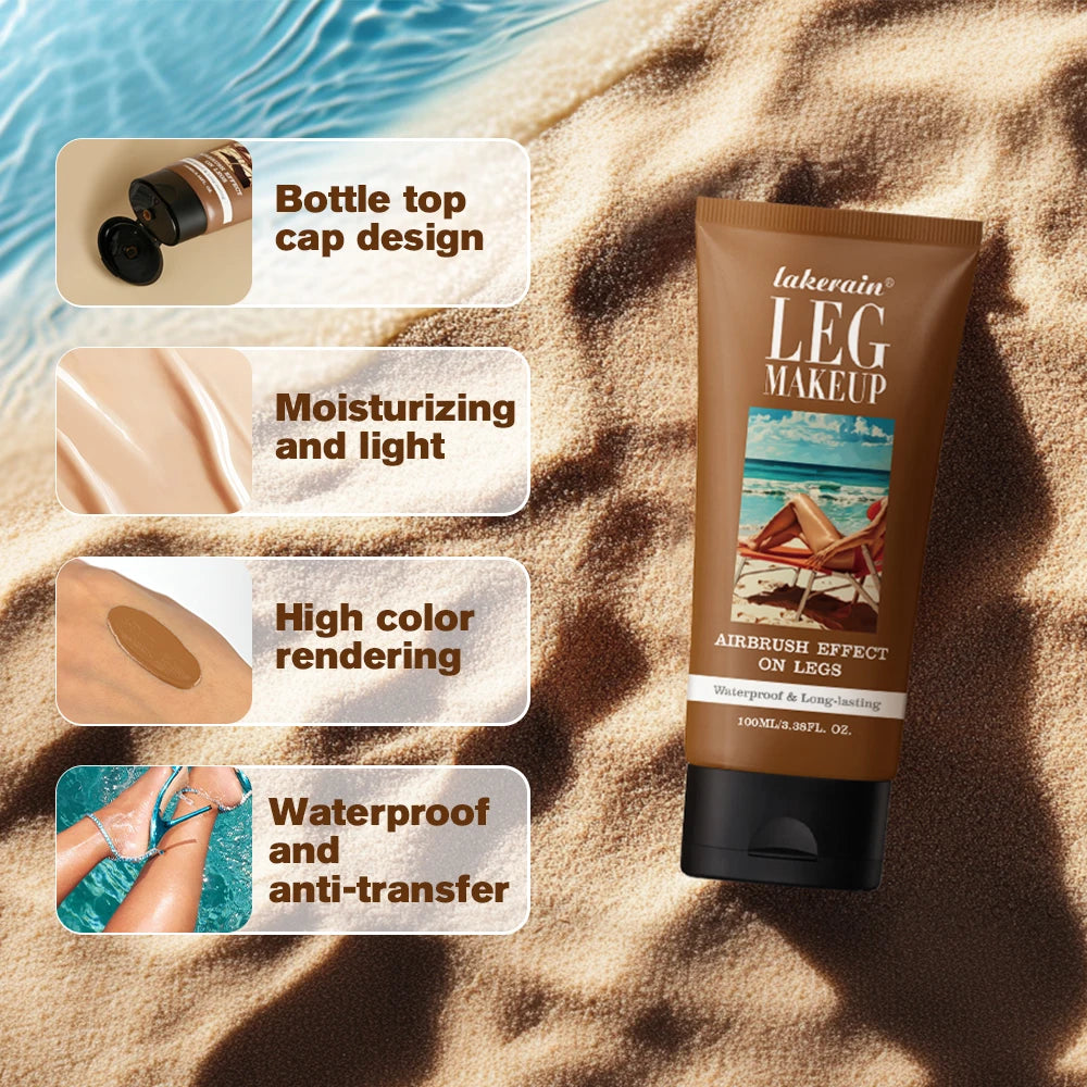 Waterproof Leg Makeup Lotion Body Foundation Airbrush Effect Cream - 2
