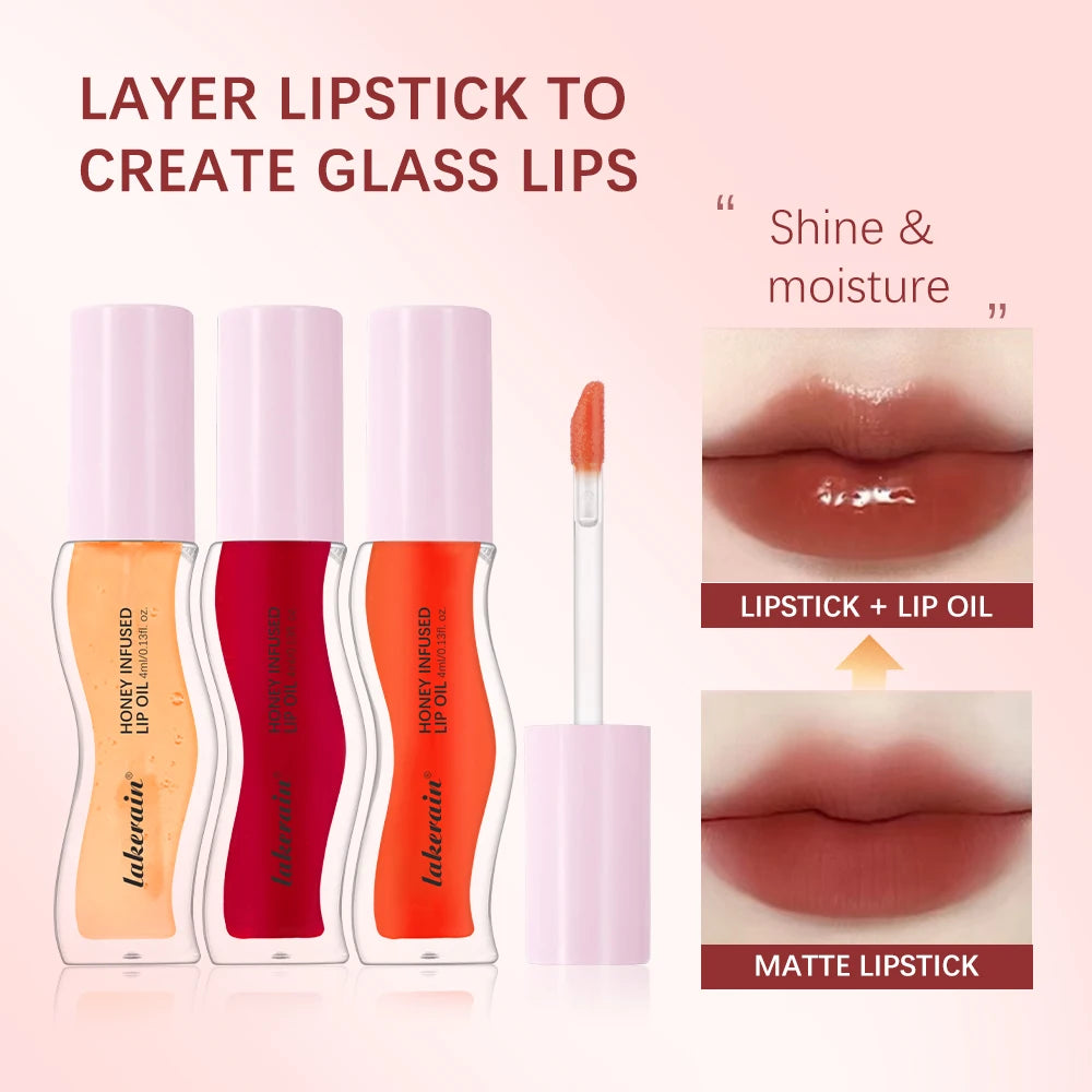Honey Infused Lip Oil Hydrating Gloss and Moisturizing Lip Tint