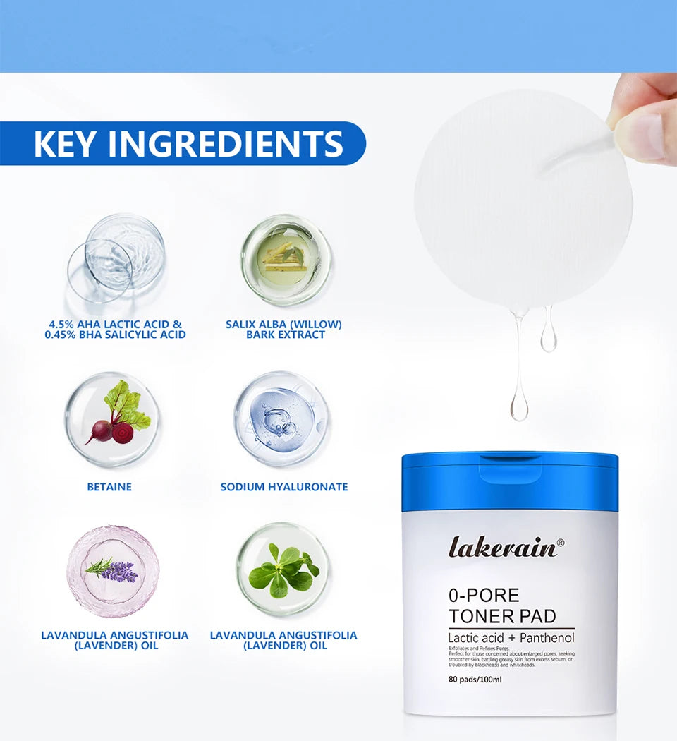 Pore Refining Toner Pad and Peptide Facial Serum Skin Care Set