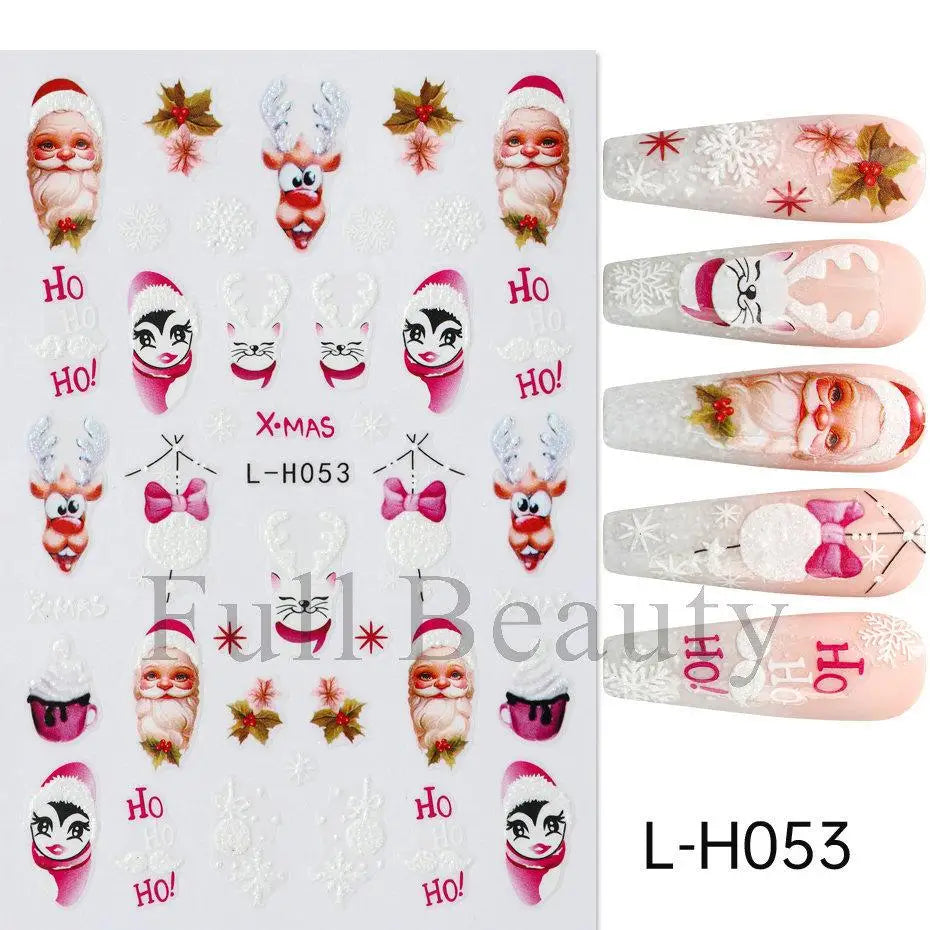 Christmas Nail Stickers Winter Nail Art Decals - 72