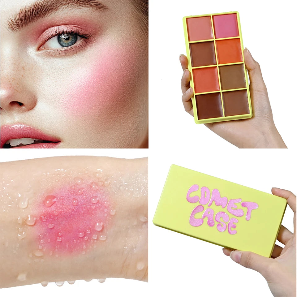 8 Color Cream Blush Palette Face Contour and Highlighter Makeup Set