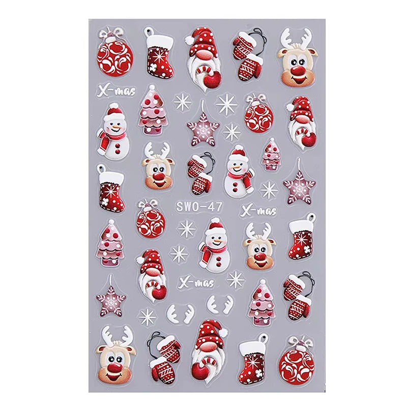 Christmas Nail Stickers Winter Nail Art Decals - 52