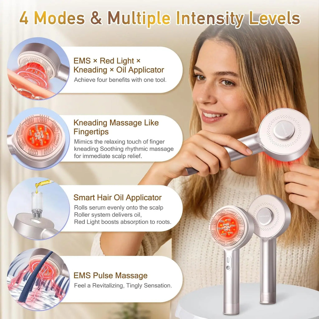 Electric Scalp Massager Comb and Hair Oil Applicator Brush