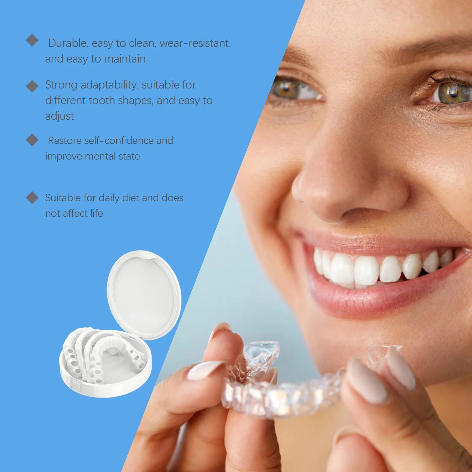 Adjustable Snap On Dentures Temporary Veneers for Missing Teeth - 5