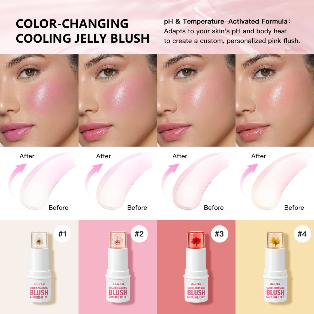 Color Changing Jelly Blush Stick pH Adaptive Cheek and Lip Tint