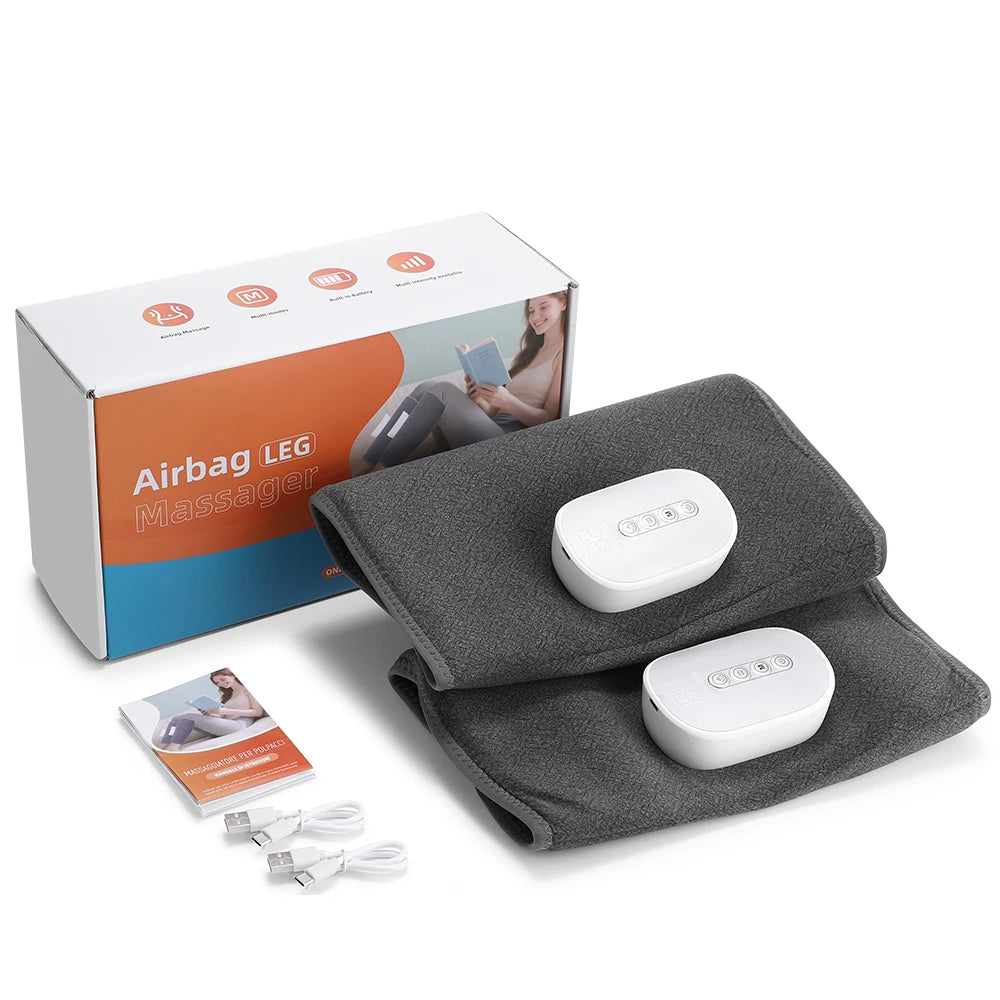 Cordless Leg Massager Calf Air Compression Wrap with Heat