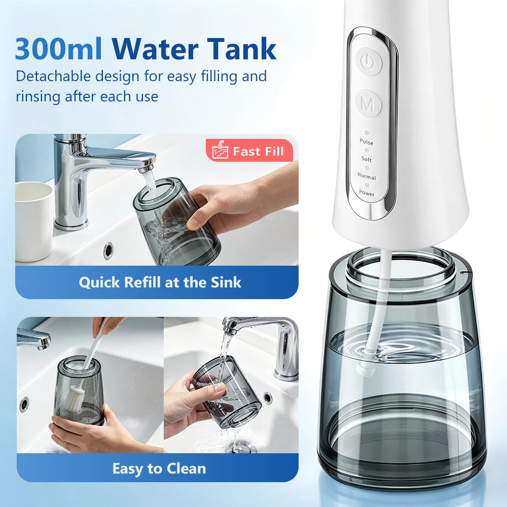Water Dental Flosser Cordless Oral Irrigator for Teeth Cleaning