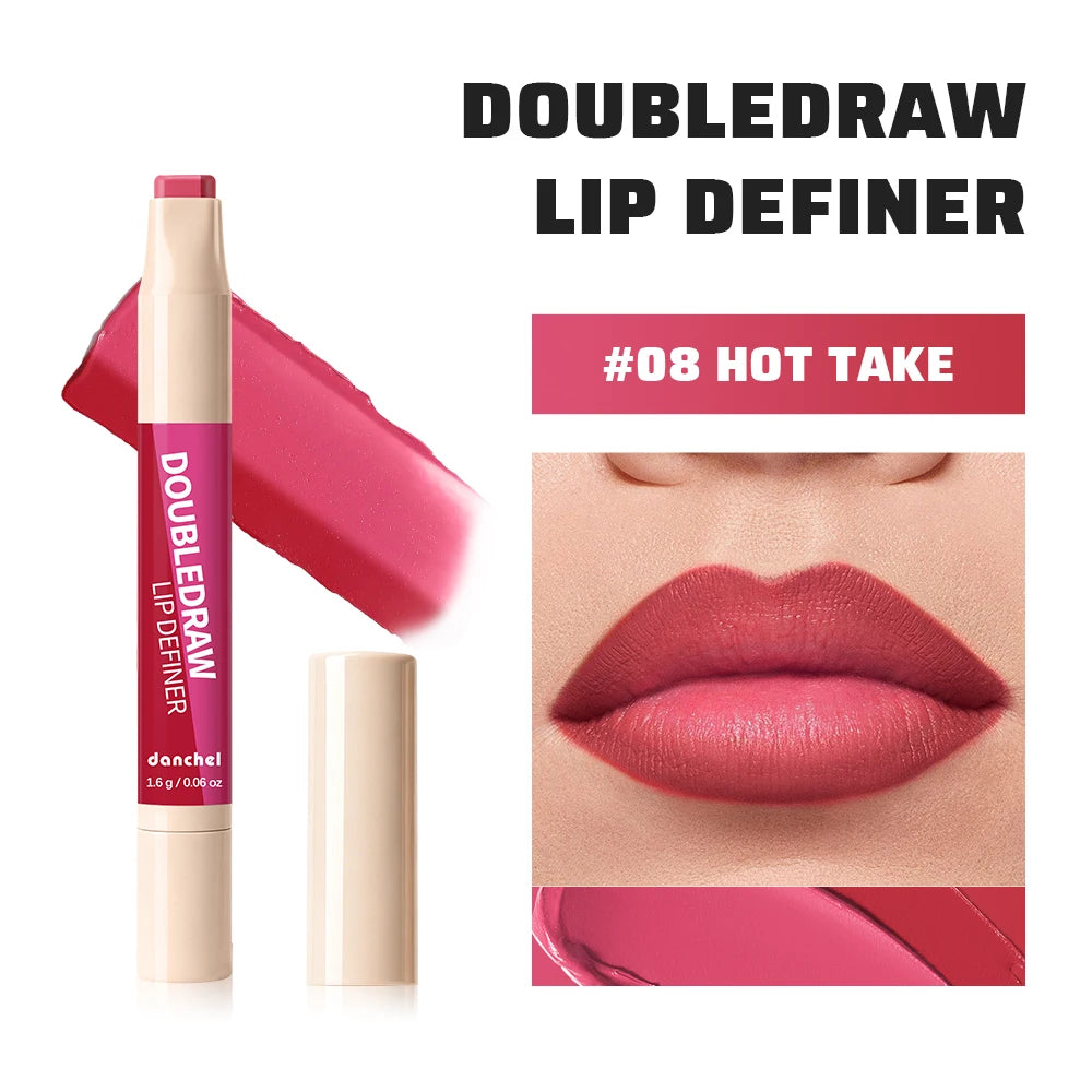 2 in 1 Lip Liner and Lip Gloss Matte Velvet Lipstick Pencil