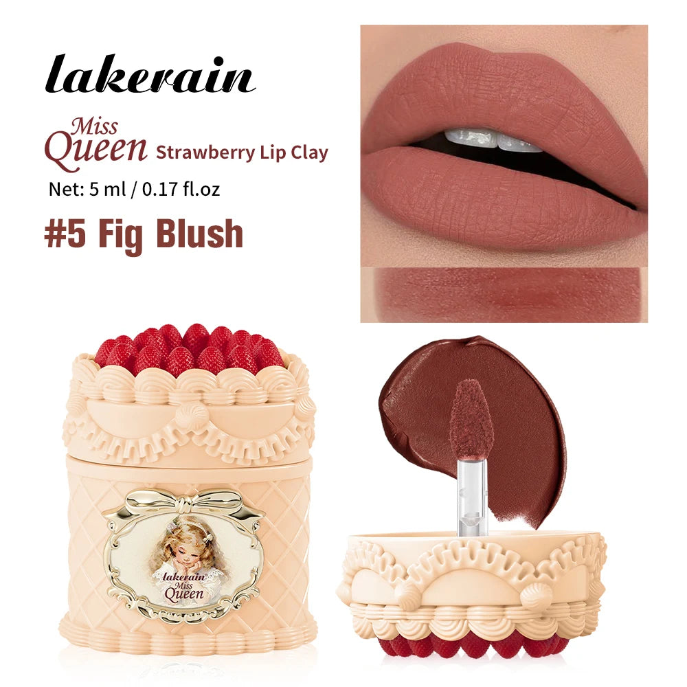 Strawberry Lip Mud Matte Lip Cream Long Lasting Velvet Lipstick - 21