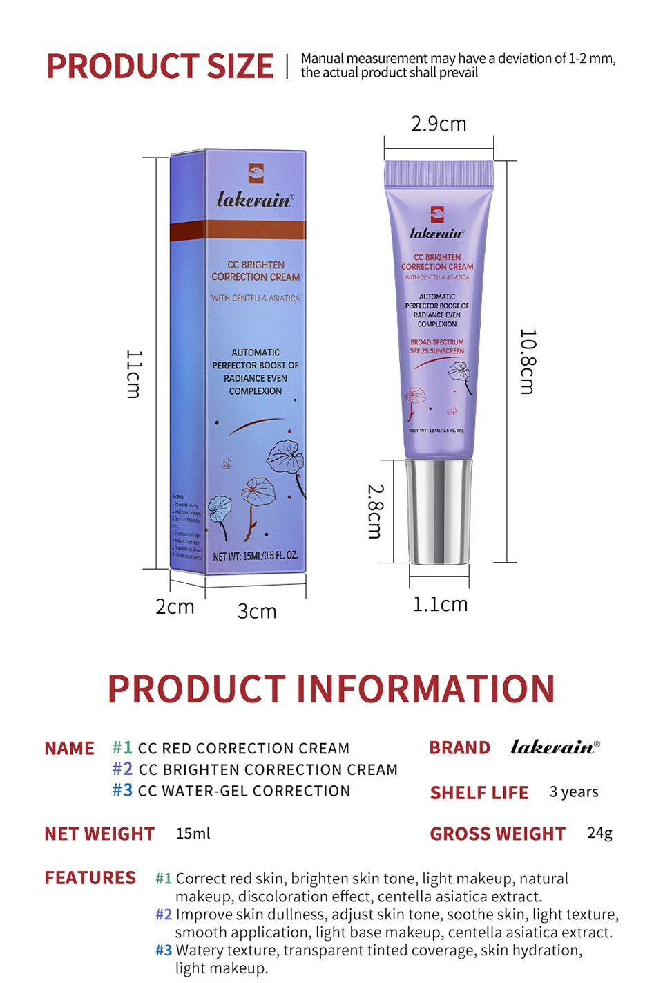 Color Correcting CC Cream Makeup Primer Face Base Foundation