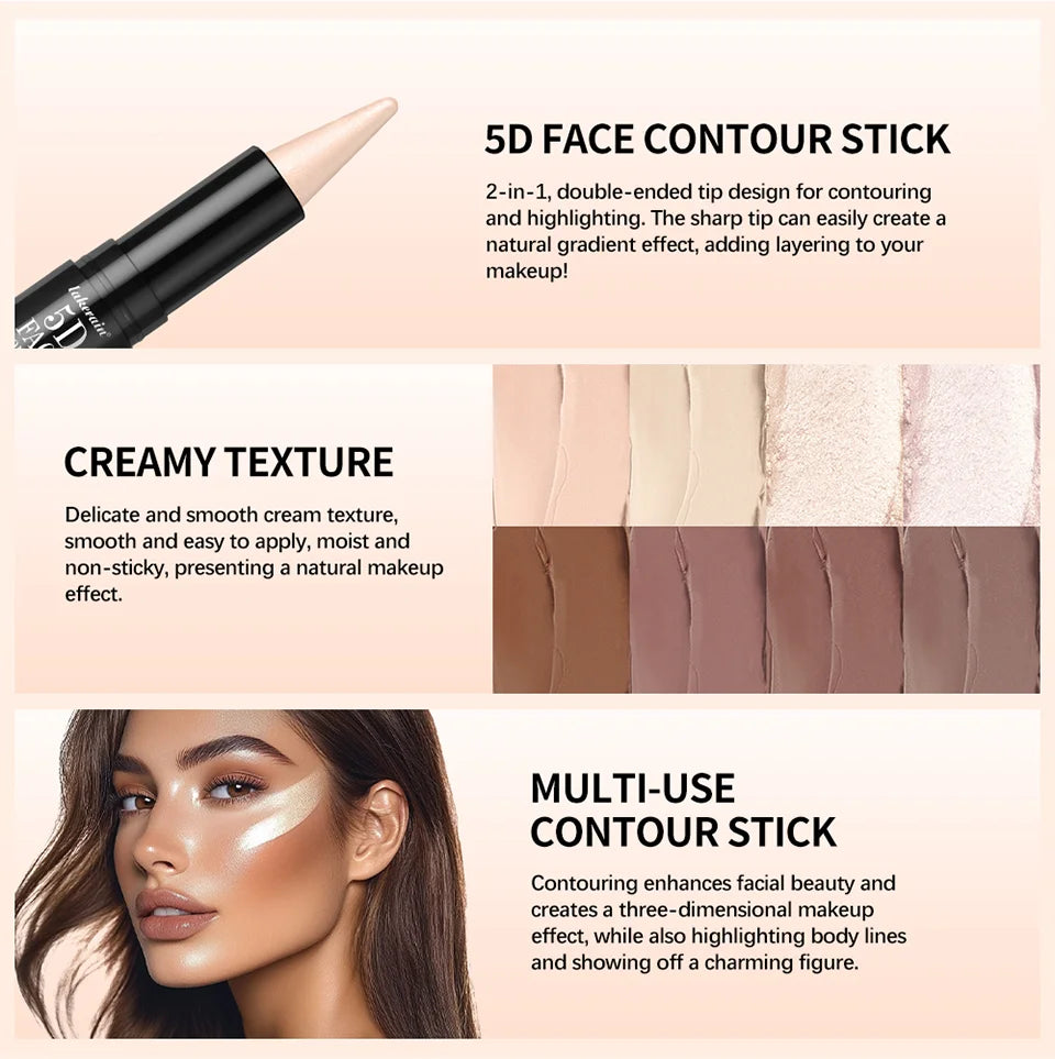 Dual Ended Contour Stick Bronzer and Highlighter Makeup Pen
