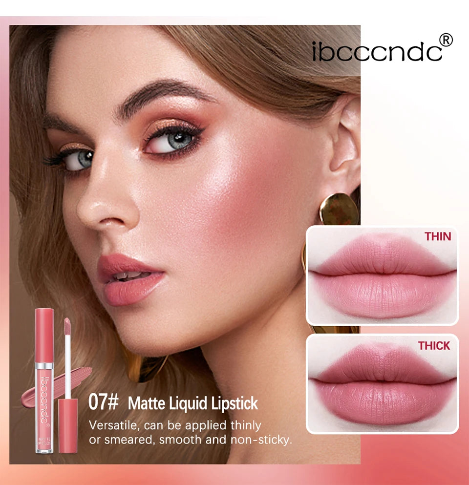 Matte Liquid Lipstick Long Lasting Waterproof Lip Glaze Makeup