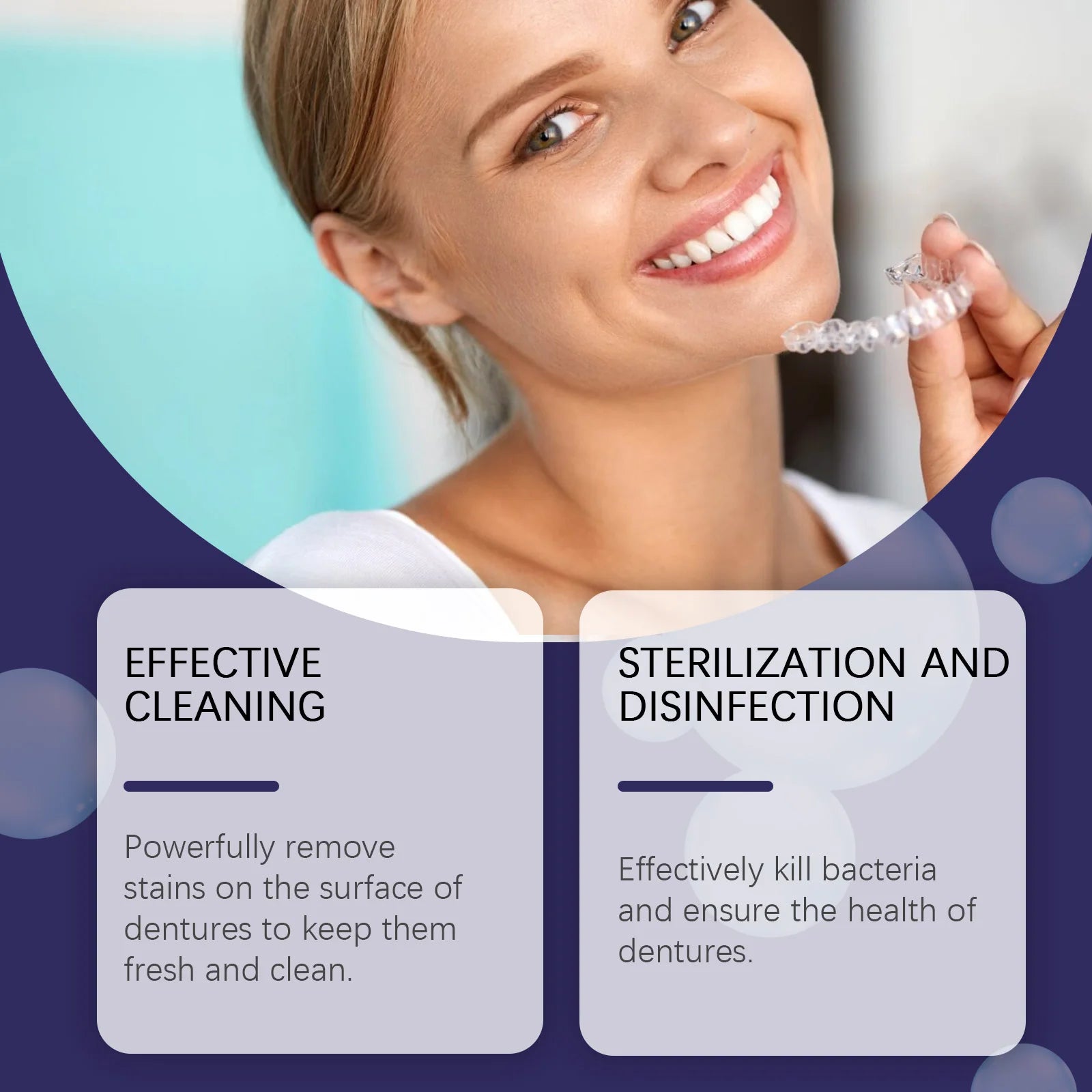 Denture Cleaning Tablets Effervescent Retainer and Mouth Guard Cleaner - 8