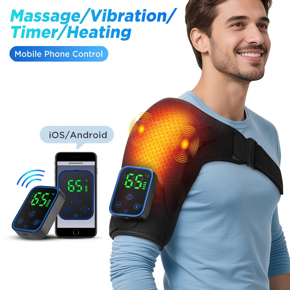 Cordless Shoulder Heating Massager Electric Muscle Relief Brace
