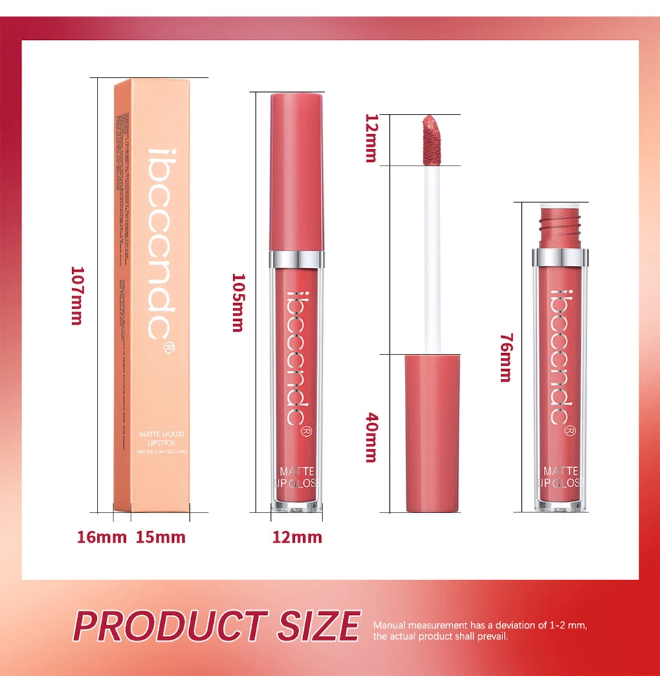 Matte Liquid Lipstick Long Lasting Waterproof Lip Glaze Makeup