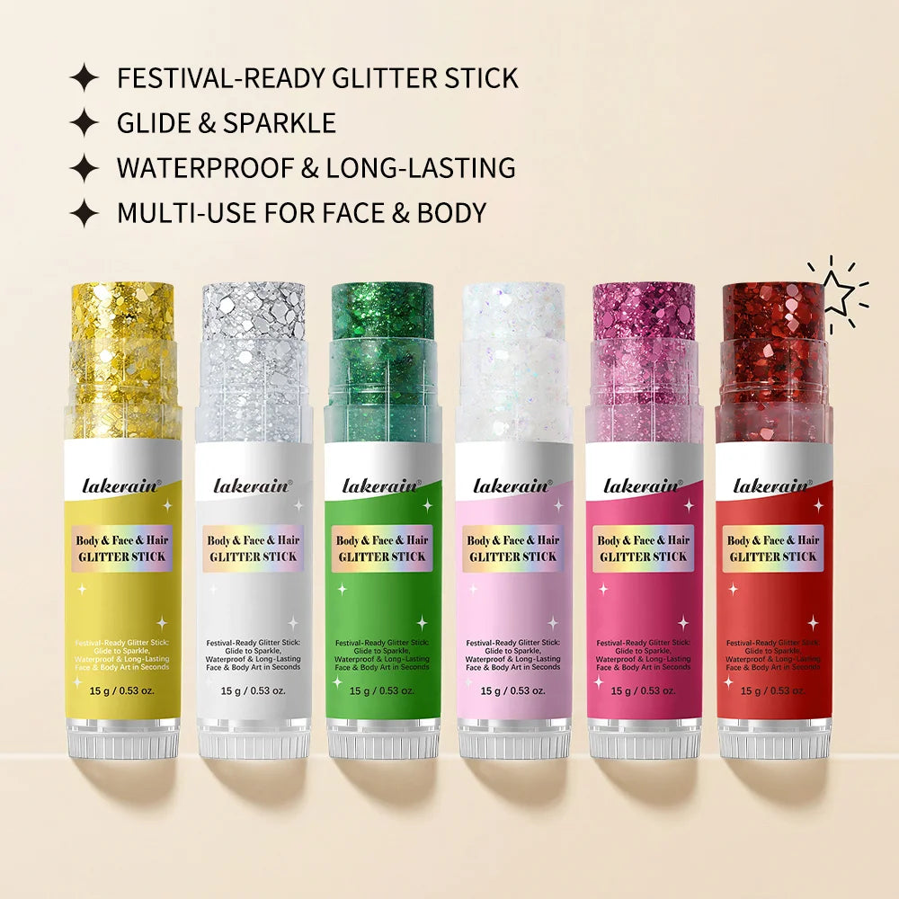 Body Glitter Stick Shimmer Highlighter Balm for Face and Hair - 3