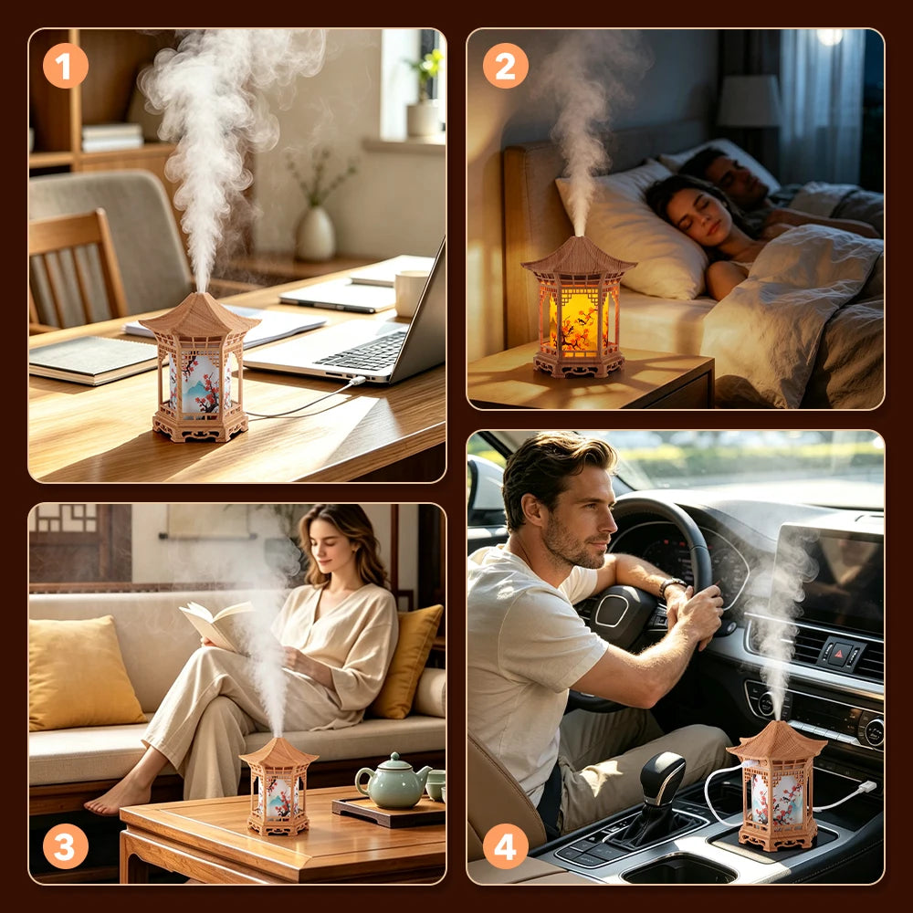 Pavilion Humidifier and Oriental Mist Diffuser Night Light - 12