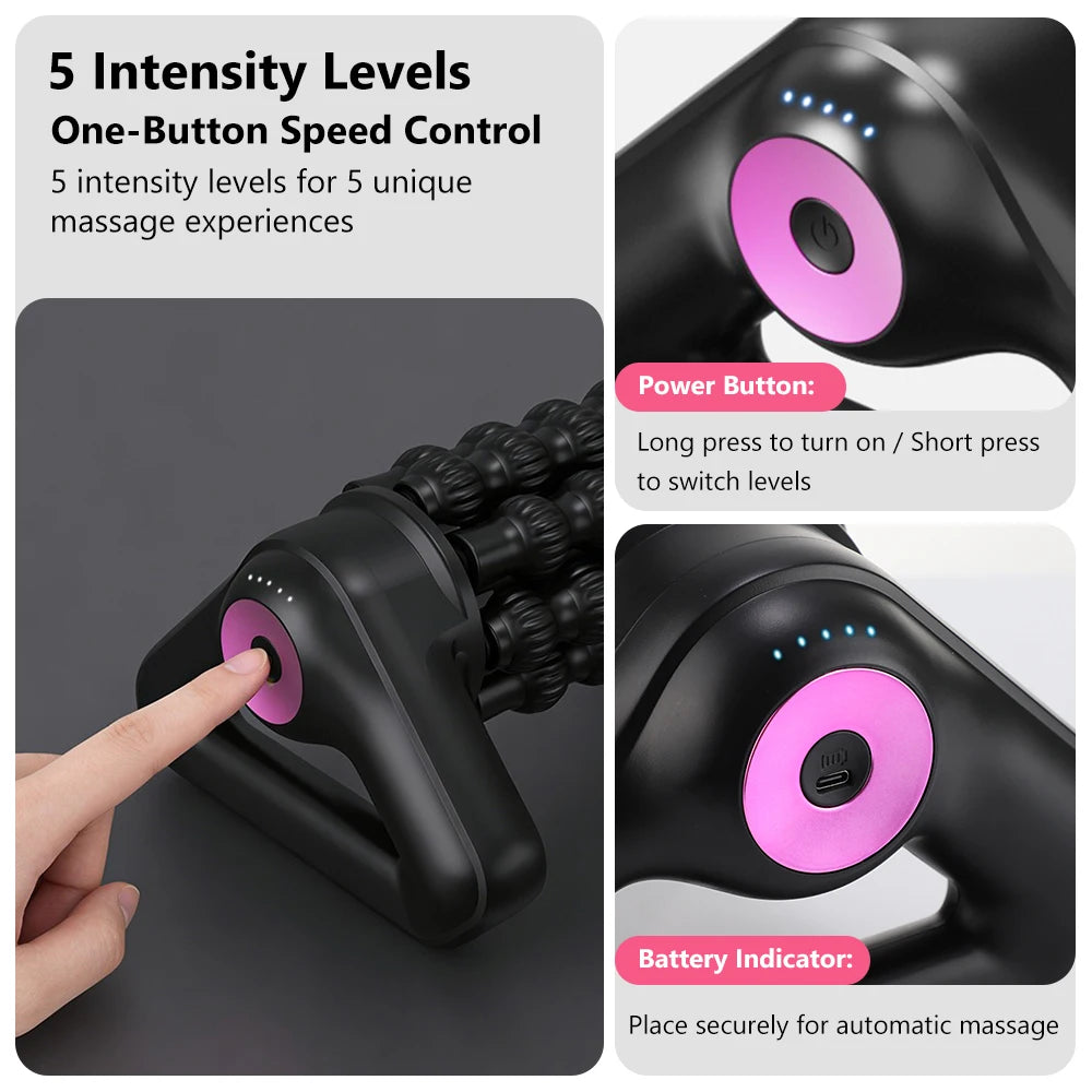 Electric Fascia Roller Muscle Massager Deep Tissue Recovery Tool