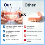 Cosmetic Smile Veneers Silicone Snap On False Teeth Upper and Lower Set