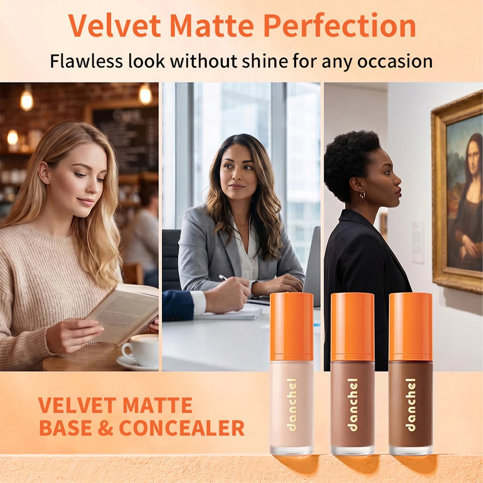 Liquid Foundation and Concealer Buildable Velvet Matte Face Makeup - 15