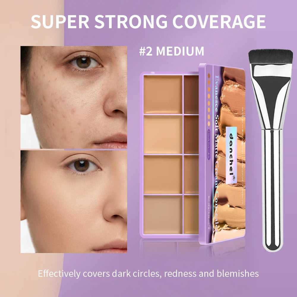 8 Shade Cream Concealer Palette Face Contour and Makeup Corrector - 21