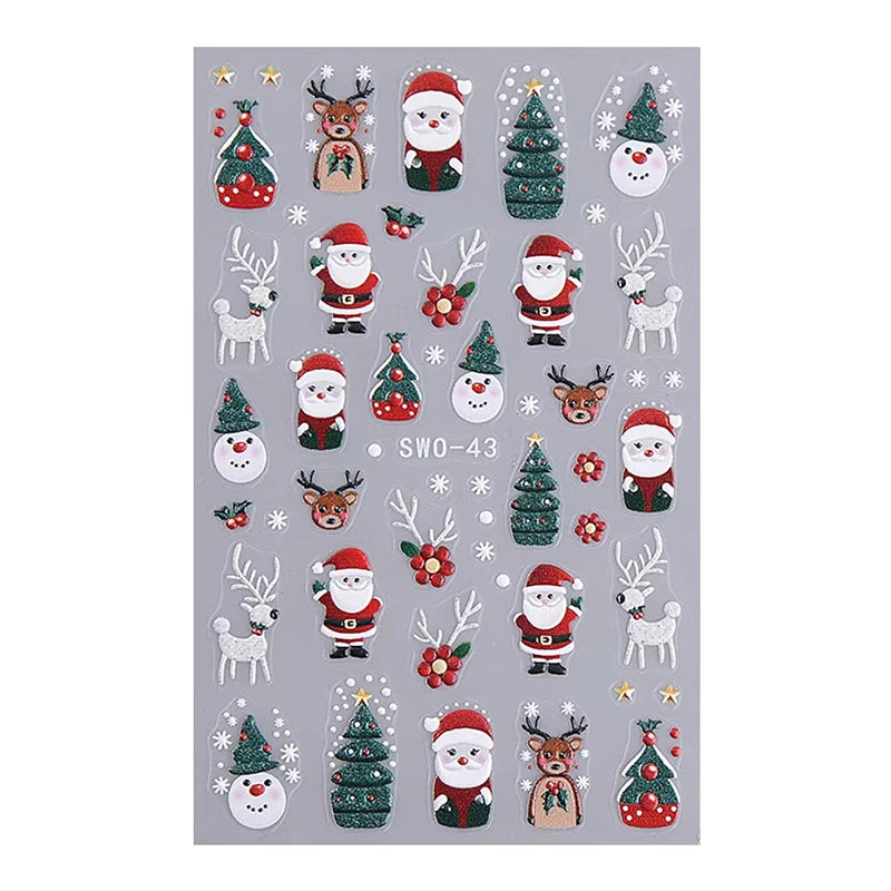 Christmas Nail Stickers Winter Nail Art Decals - 43