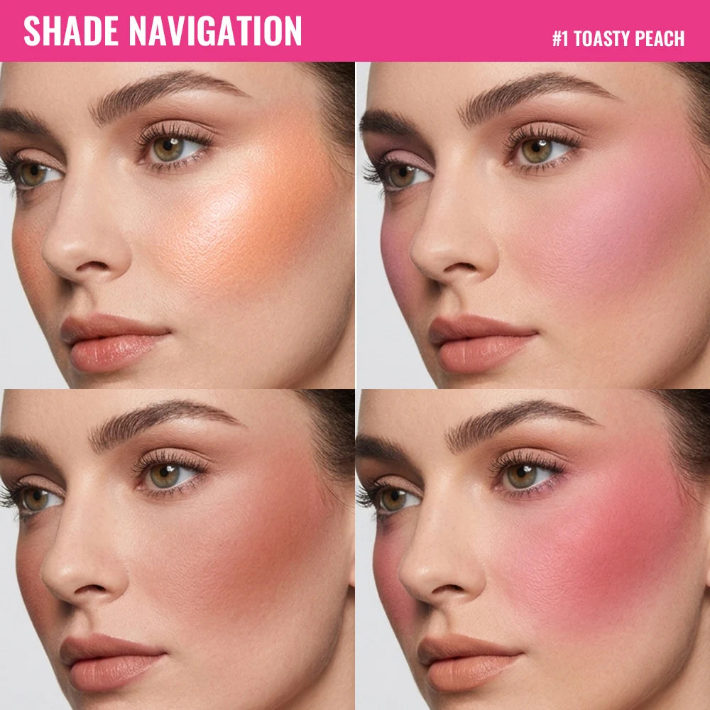 4 Color Blush Palette Matte Face Makeup Powder with Brush