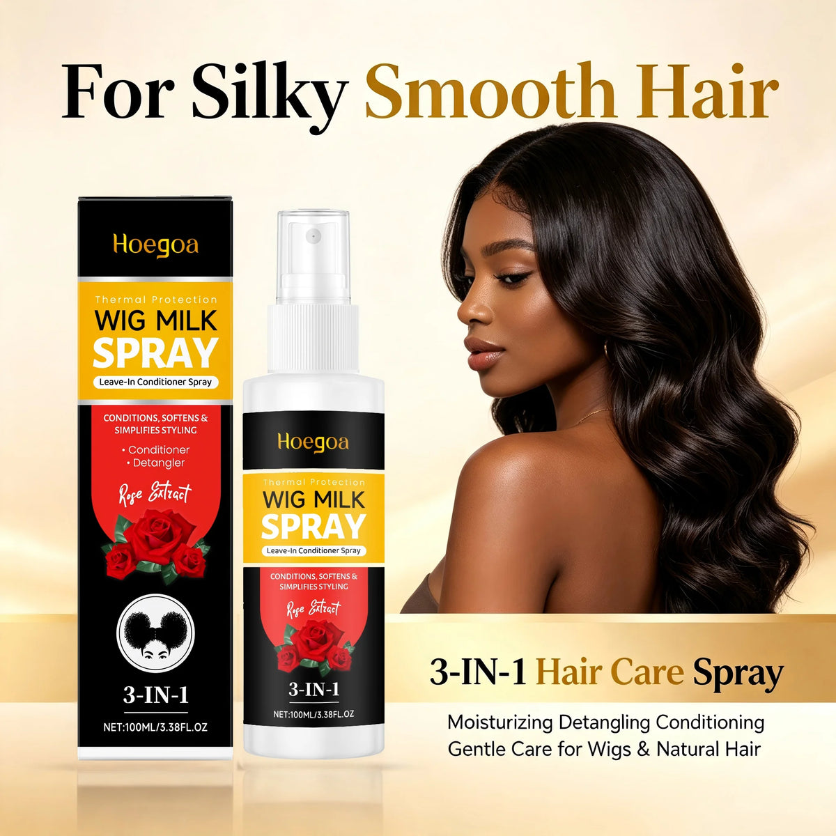 3-in-1 Wig Conditioning Spray and Hair Detangler Mist