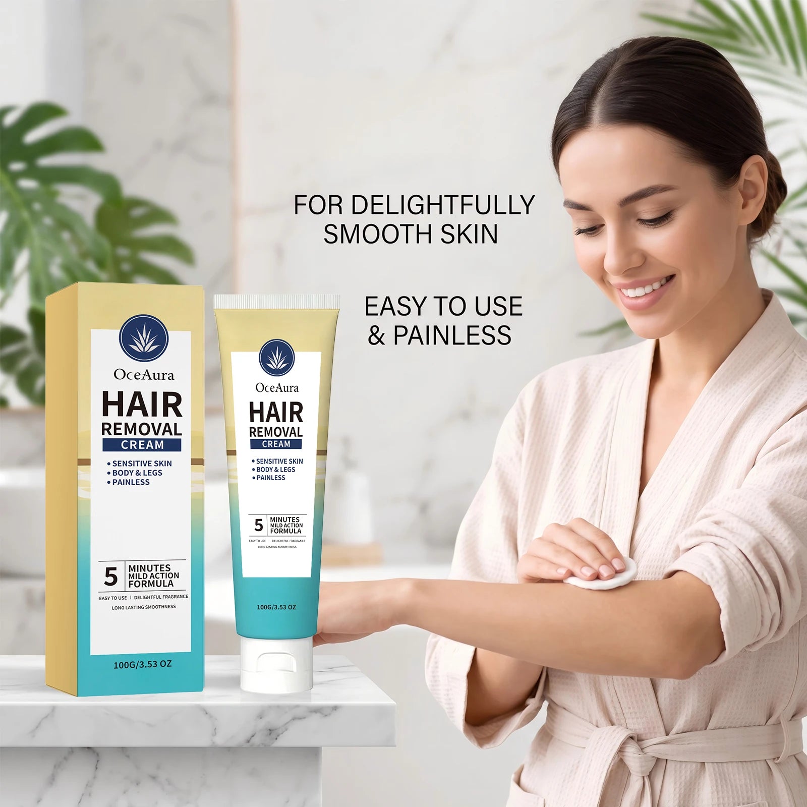 Hair Removal Cream Painless Depilatory Lotion for Smooth Skin - 6