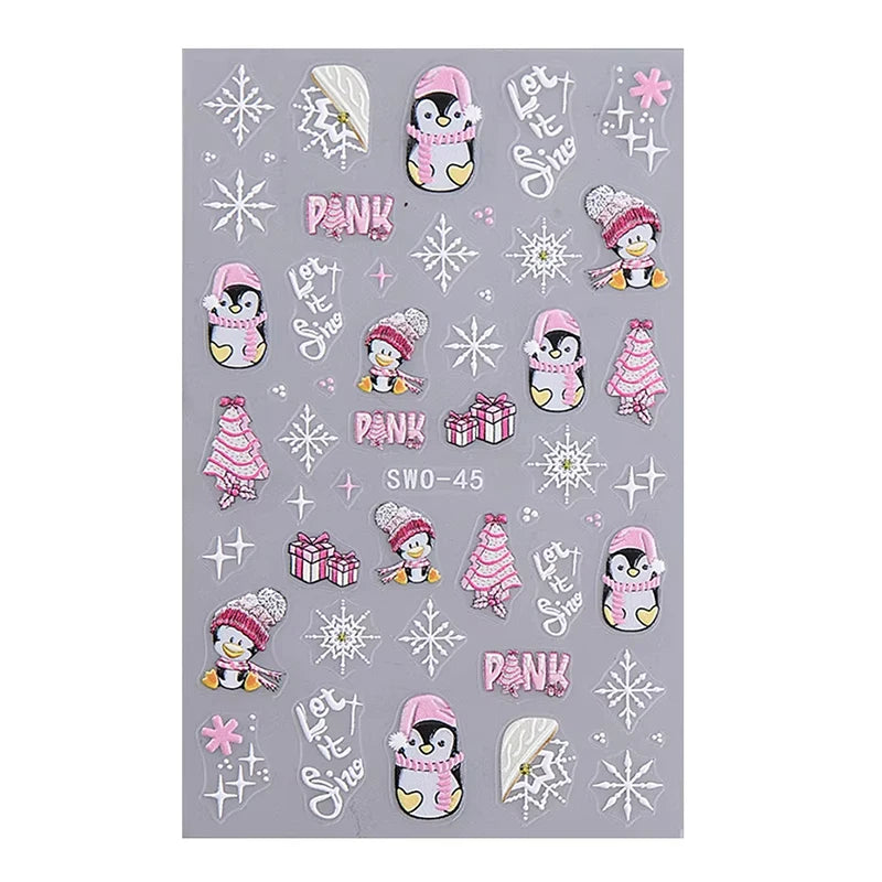 Christmas Nail Stickers Winter Nail Art Decals - 53