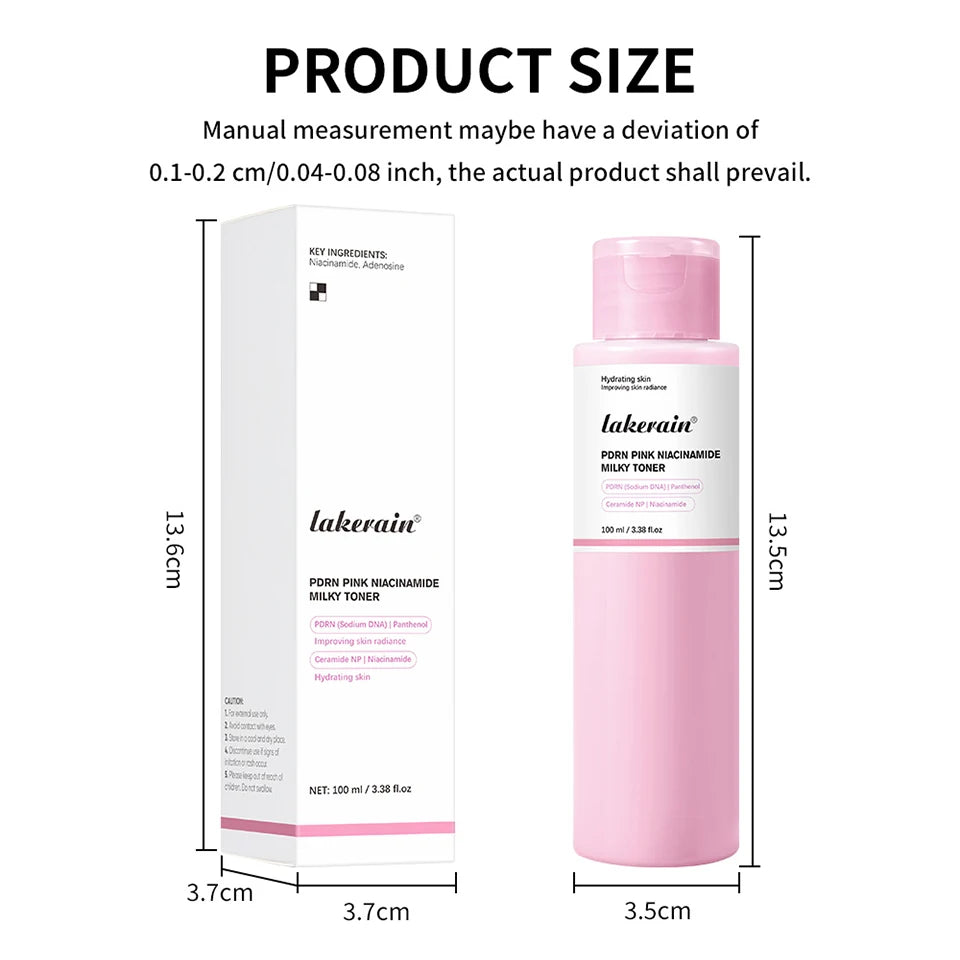 PDRN Niacinamide Toner Pink Milky Facial Lotion for Glowing Skin