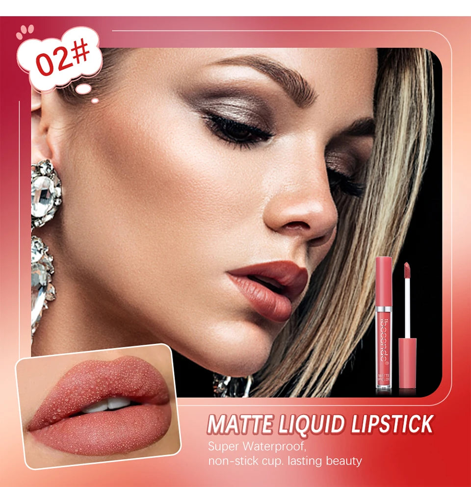 Matte Liquid Lipstick Long Lasting Waterproof Lip Glaze Makeup