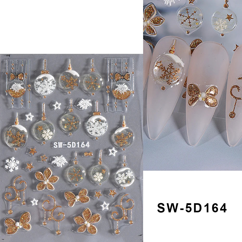 Christmas Nail Stickers Winter Nail Art Decals - 68
