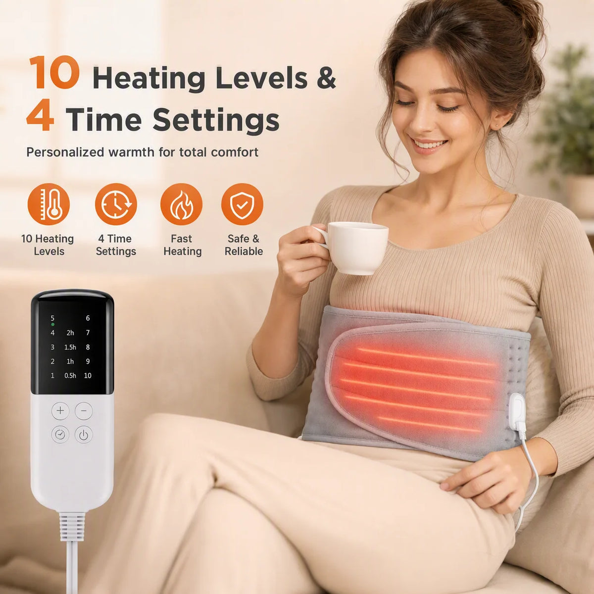 Electric Heating Pad with Hand Pockets Waist Heated Wrap