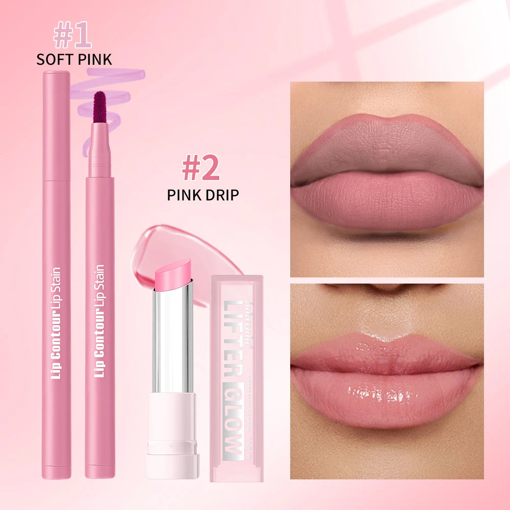Lip Liner Pencil and Lip Contour Makeup Kit Hydrating Lip Balm Set - 7