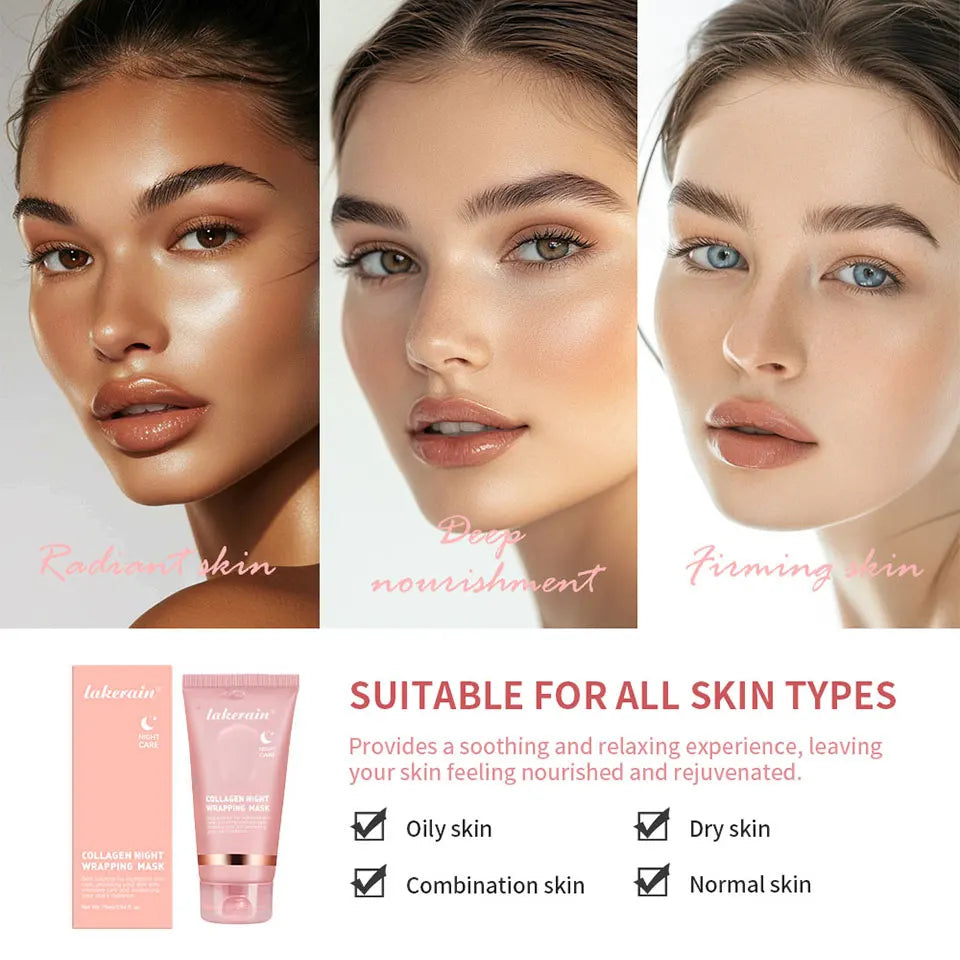Collagen Overnight Peel Off Mask Korean Night Wrapping Face Treatment - 13