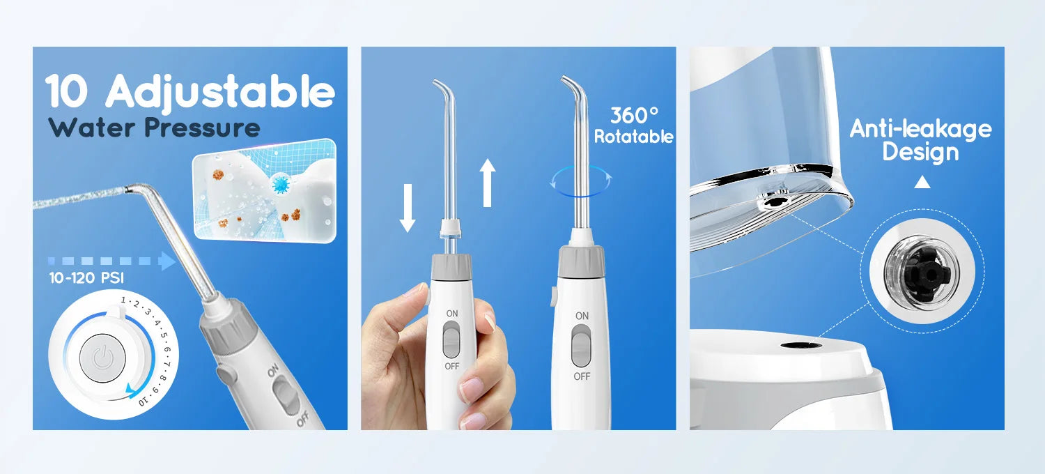 Electric Water Flosser Oral Irrigator Dental Teeth Cleaner - 10