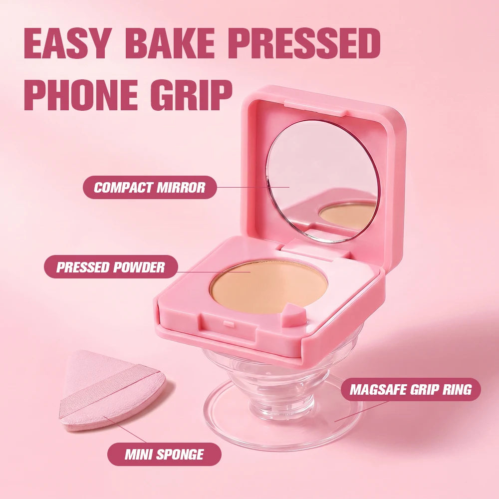 Foundation Stick and Pressed Powder Makeup Set with Cosmetic Pouch