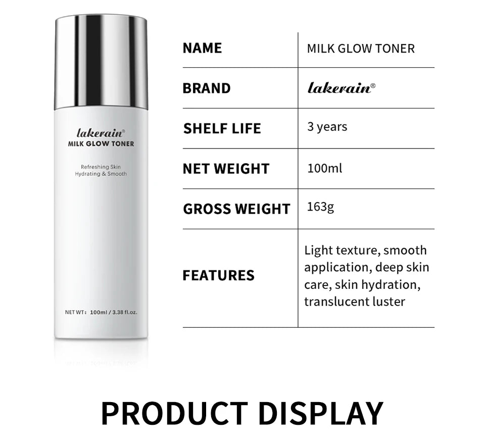 Milk Glow Toner Hydrating Facial Essence for Brightening Skin