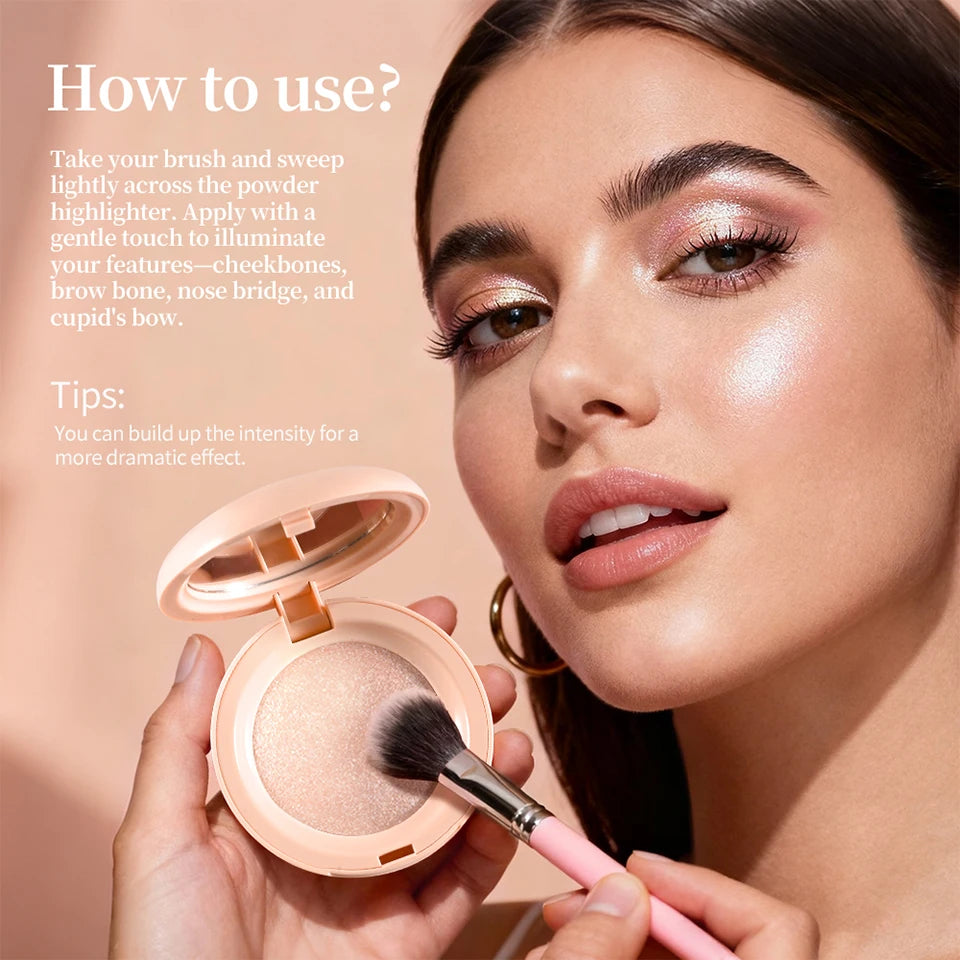 Radiant Highlighter Powder Shimmer Face Bronzer Makeup - 14