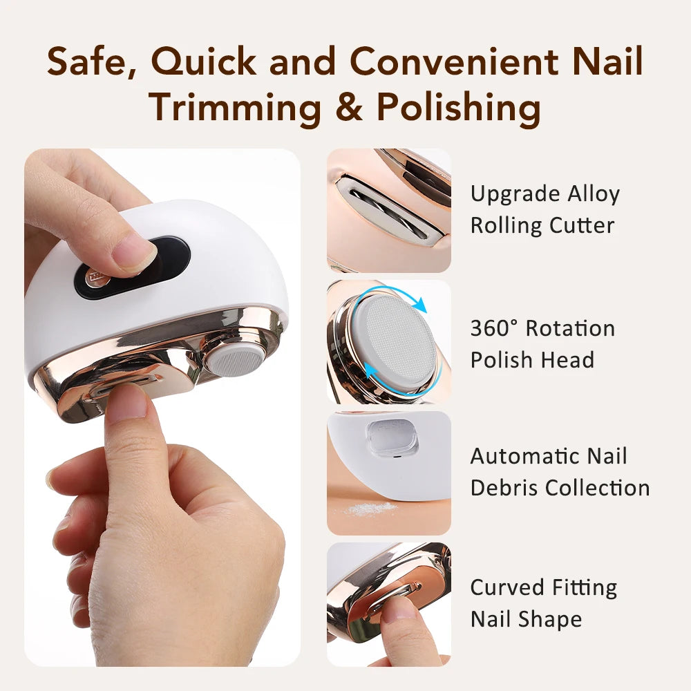 Electric Nail Clipper and Trimmer 2 in 1 Automatic Nail Grinder