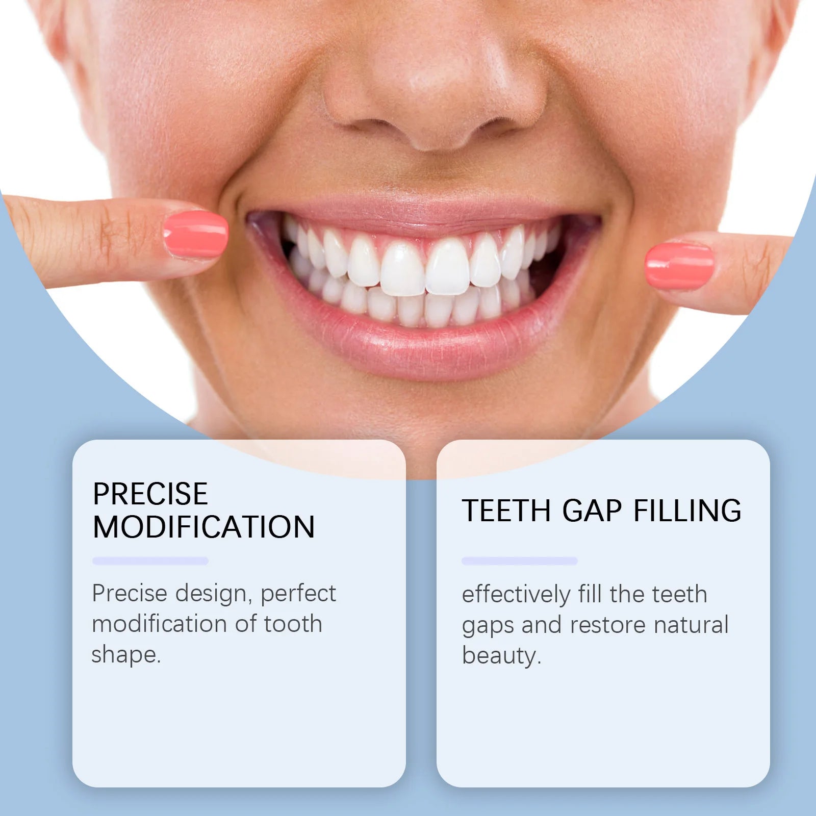 Adjustable Snap on Dentures Temporary Smile Veneer Teeth Whitening - 4
