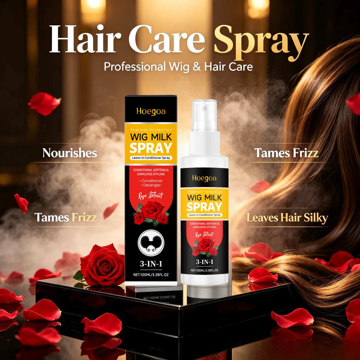 3-in-1 Wig Conditioning Spray and Hair Detangler Mist