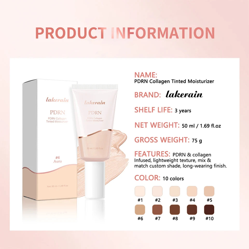 PDRN Collagen Tinted Moisturizer Radiant Glow Skin Tint Foundation