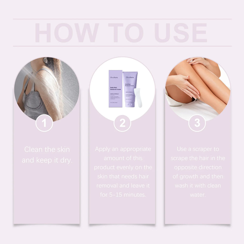 Painless Hair Removal Cream Gentle Body Depilatory for Sensitive Skin