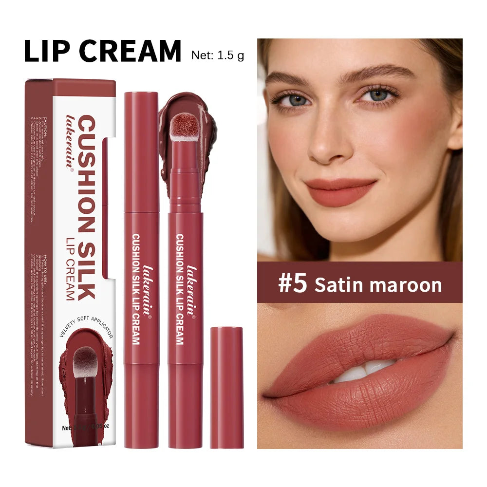 2 in 1 Air Cushion Lip Cream and Blush Waterproof Matte Lip Tint
