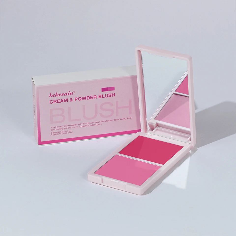2 in 1 Cream and Powder Blush Face Blusher Makeup Palette