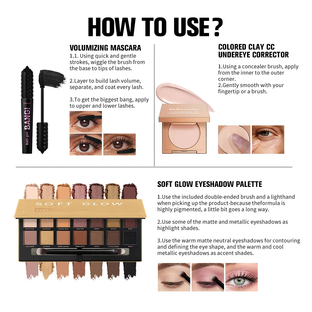 3 Piece Eye Makeup Set Full Coverage Corrector and Eyeshadow Palette - 6