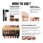 3 Piece Eye Makeup Set CC Corrector Eyeshadow Palette and Mascara Kit
